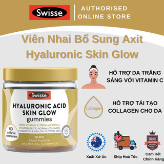 Swisse Hyaluronic Acid Skin Glow Gummies - Viên Nhai Bổ Sung Axit Hyaluronic Skin Glow - 40 Viên