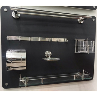 Bộ phụ kiện 6 món INOX không gỉ đế tròn