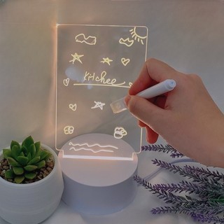 Bảng ghi chú có đèn led  Đèn Ngủ Ghi Chú Decor Để Bàn 3D Cắm Điện Trực Tiếp Tặng Kèm Bút Để Trang Trí Đèn Theo Sở Thích