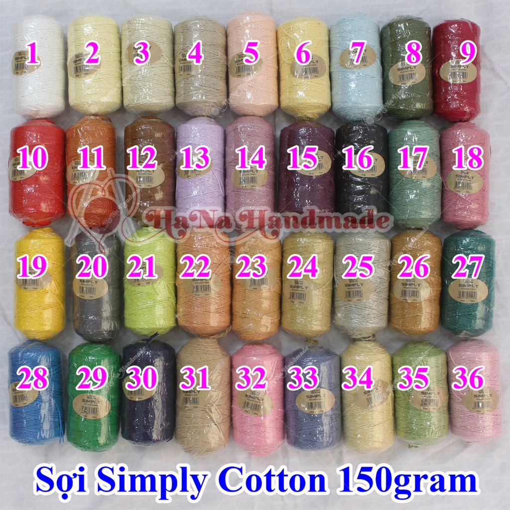 Sợi simply cotton cuộn 150gram -160m