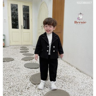 Set VEST dài tay viền chỉ phong cách Hàn Quốc cho bé trai, set vest công tử cho bé Bernie kids
