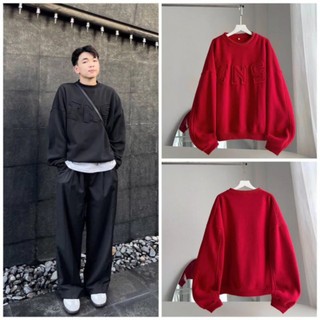 Áo sweater nỉ ins basic tay bồng from thụng chất nỉ dày dặn kiểu dáng unisex trẻ trung