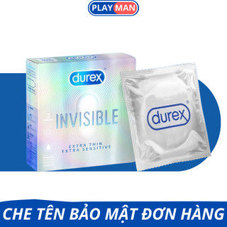 Hộp 3 cái bao cao su siêu mỏng durex invisible nhiều chất bôi trơn chính hãng