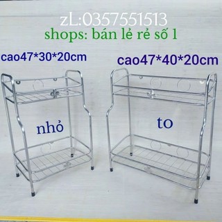 Kệ inox, để gia vị, để cốc, chén, đồ dùng phòng tắm hai tầng bằng inox