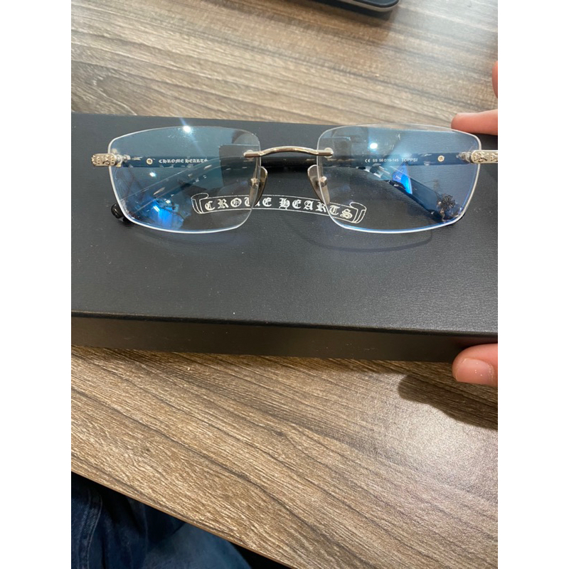 Gọng kính khoan không viền Titanium nguyên chất Chrome Hearts Topsi