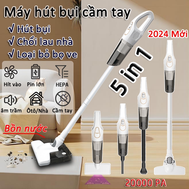 Máy hút bụi cầm tay 5 trong 1 2024 / Máy hút bụi không dây 20000 PA / Hút bụi không dây