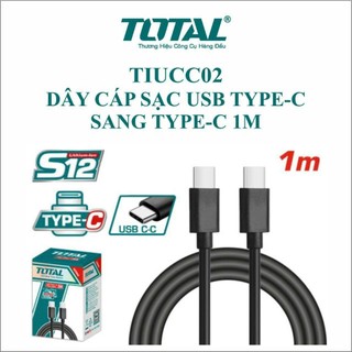 Dây cáp sạc loại type c sang type c dài 1 mét total tiucc02