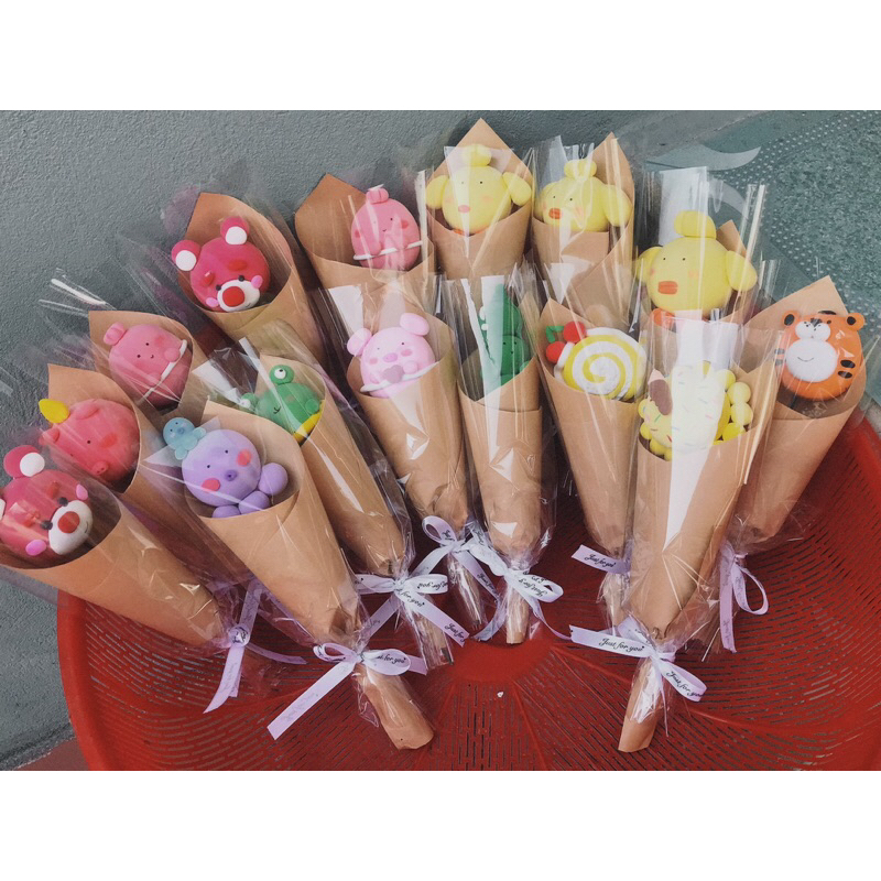 Bó hoa đất sét chủ đề Noel làm quà tặng siu dễ thương