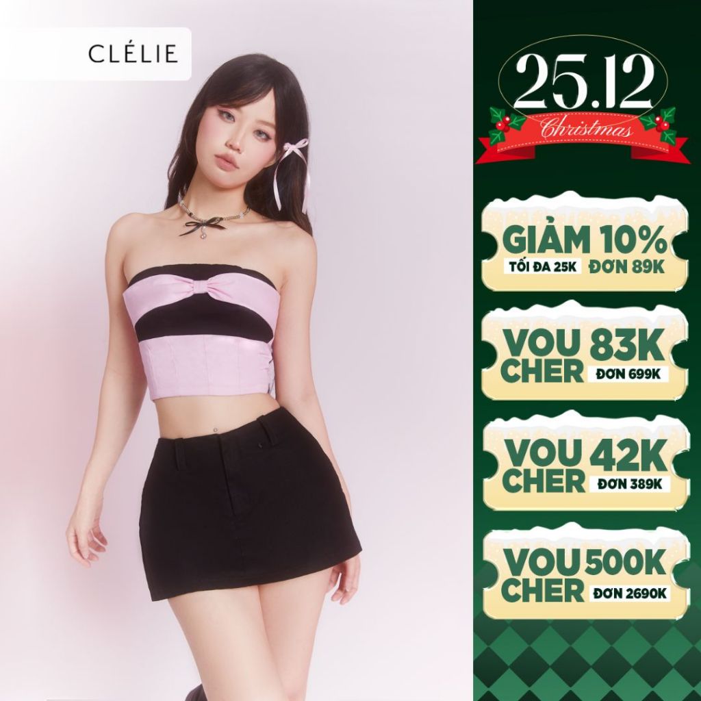 Áo ống thiết kế phối nơ | BLACKPINK TOP - CLÉLIE