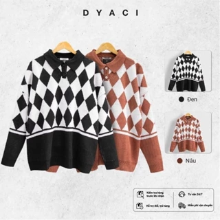 Áo Len Nam Nữ Cổ Polo Áo Sweater Dài Tay Dày Dặn Ấm Phong Cách Hàn Quốc Unisex Form Rộng DYACI AL50