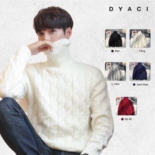 (HÀNG LẺ SIZE) Áo Len Nam Cổ Lọ Dài Tay Vặn Thừng Đẹp Dày Dặn Mềm Mịn Kiểu Dáng Hàn Quốc Form Rộng DYACI AL31