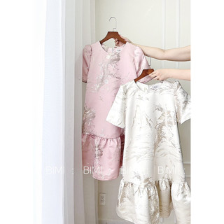 Đầm gấm hoa tiết - bimi