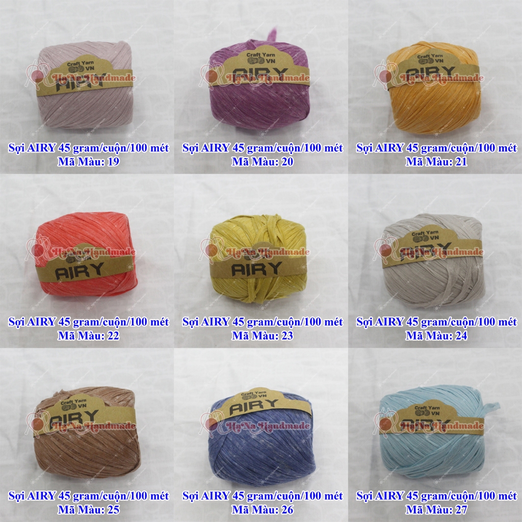 Sợi Airy / Sợi AIRY / sợi móc nón 45gram/ cuộn/ 100 mét - 28k