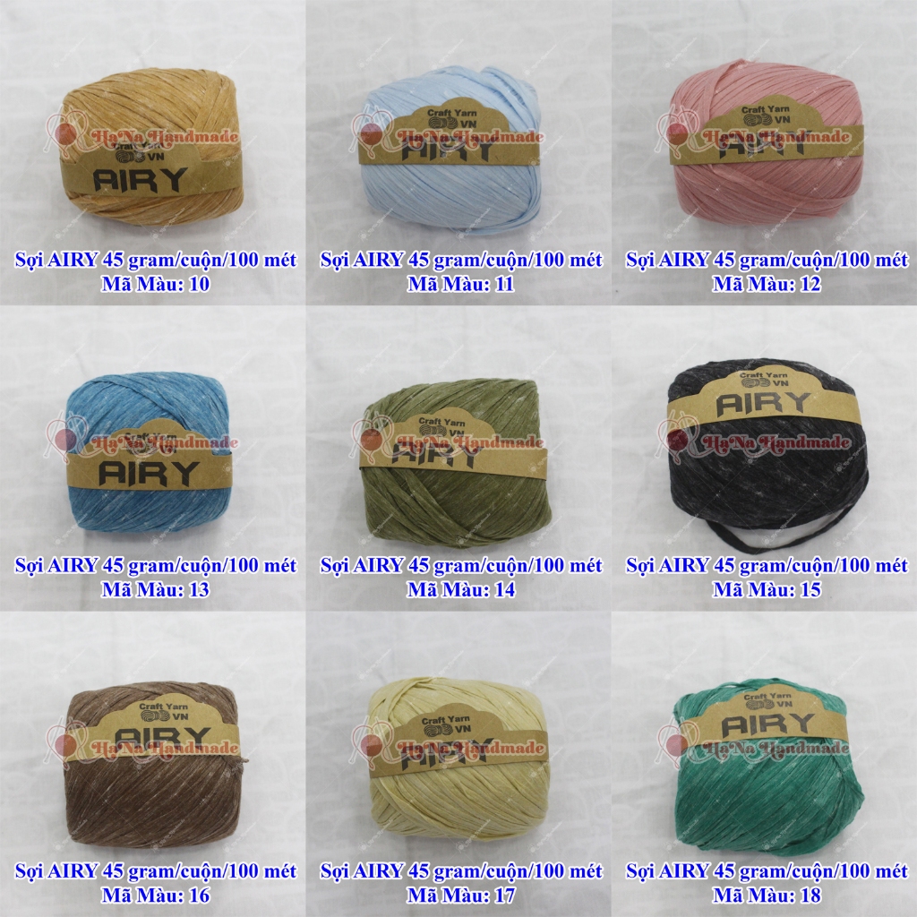 Sợi Airy / Sợi AIRY / sợi móc nón 45gram/ cuộn/ 100 mét - 28k