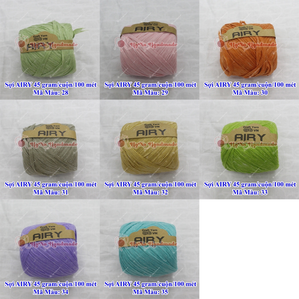 Sợi Airy / Sợi AIRY / sợi móc nón 45gram/ cuộn/ 100 mét - 28k
