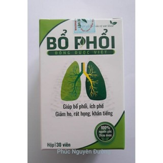 Bổ Phổi - Đông Dược Việt, chai 30 viên giúp bổ phổi, giảm ho