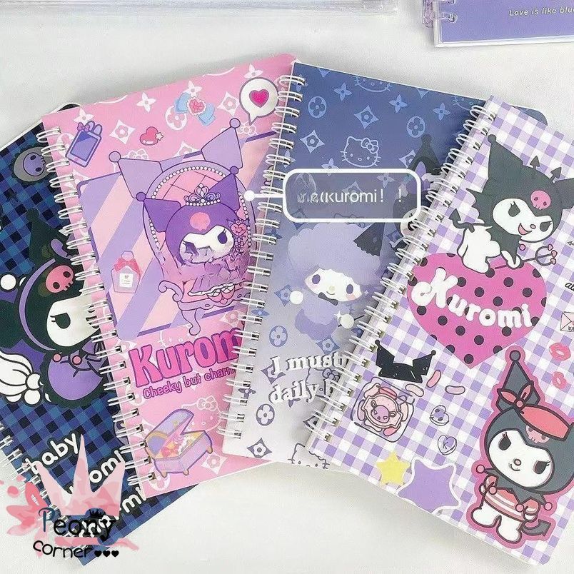 Sổ lò xo A5 Gấu Dâu Lotso Kuromi Cinnamoroll 120 trang tập vở dụng cụ học sinh viên văn phòng