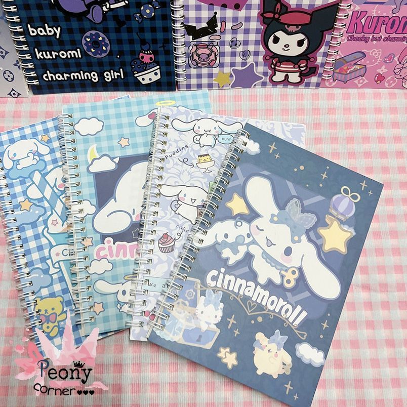 Sổ lò xo A5 Gấu Dâu Lotso Kuromi Cinnamoroll 120 trang tập vở dụng cụ học sinh viên văn phòng