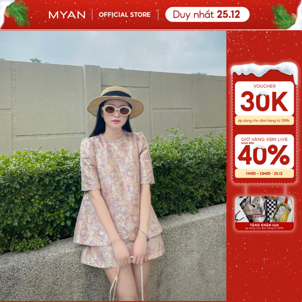 Áo Tết Dây Cổ Dáng A Phối Chân Váy 2 Túi Giả MYAN DESIGN Avn122306 Vvn122304