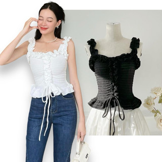 Áo 2 dây phối bèo ôm dáng