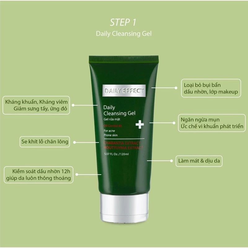 gel rửa mặt daily effect 120ml