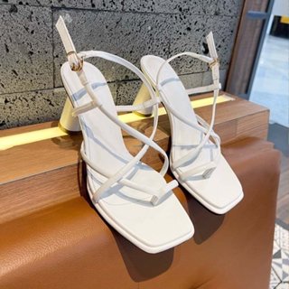 Sandal nữ gót 7P Giày dây chéo xỏ ngón Xưởng Giày Pandor Sandalbannguyet