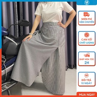  Váy chống nắng xẻ tà có size cho nữ dưới 1m55 vải kaki cotton dày mềm có nút bấm chân H&T FASHION