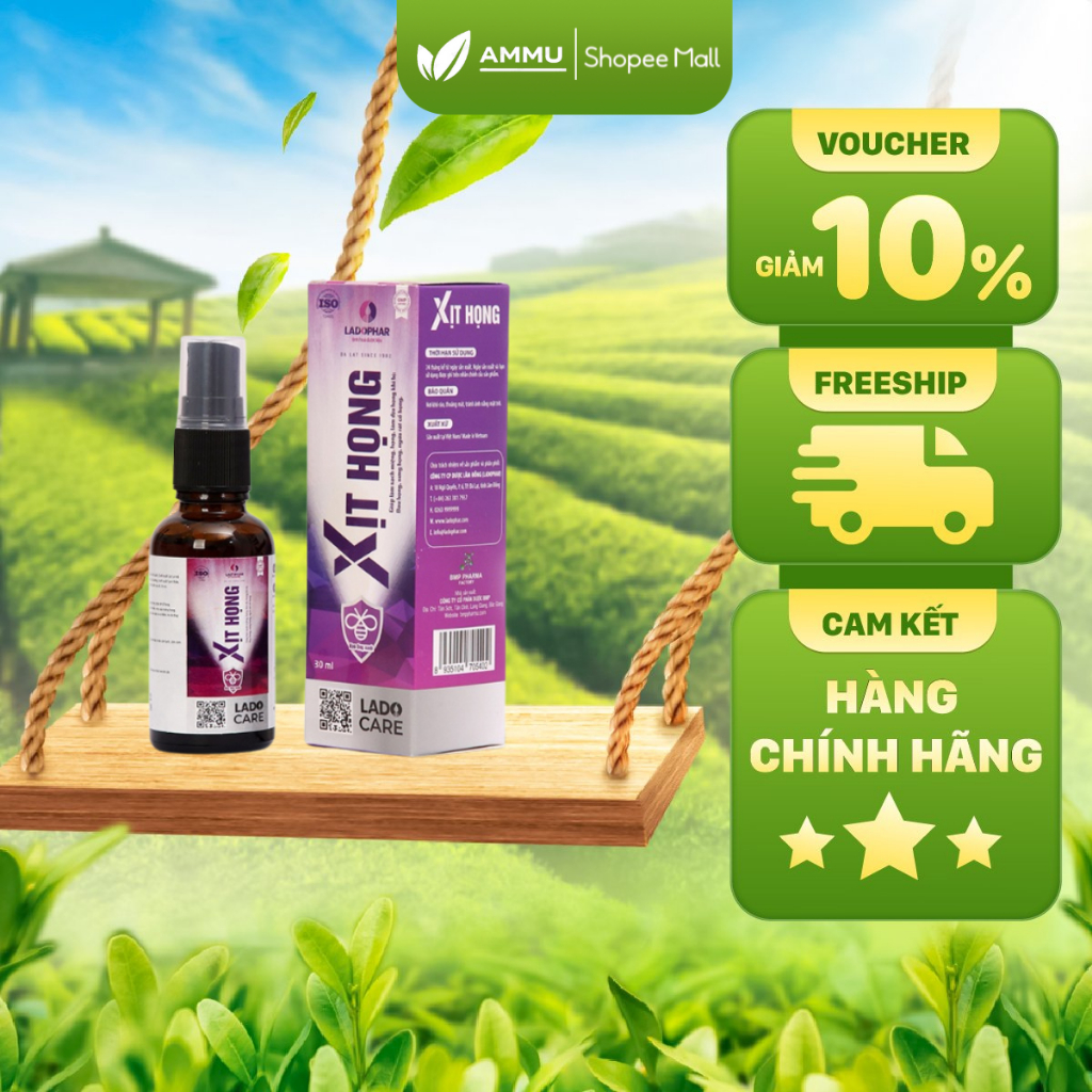 Dung dịch xịt họng Lado Care Xịt Họng Ladophar Chai 30ml