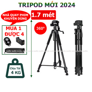 Tripod Điện Thoại Đa Năng 360 Độ, Chân Máy Quay Video, Chụp Ảnh, Livestream - Chắc Chắn Cao 170cm - Chịu Tải 4kg