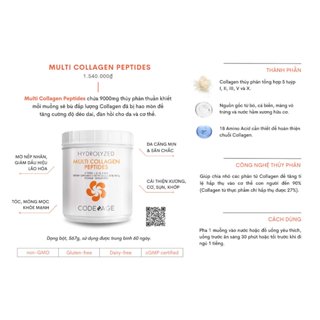 Bột Collagen Thủy Phân CodeAge Hydrolyzed Multi Collagen Peptides Màu Cam