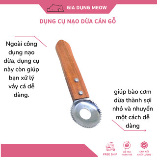 Dụng cụ nạo dừa cán gỗ tròn