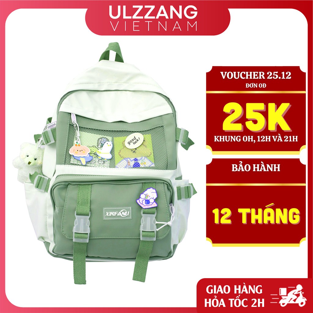 Balo Đi Học Nữ Ulzzang Basic Chống Nước, Cặp Túi Sách Laptop Phong Cách Unisex Hàn Quốc Cho Học Sinh, Sinh Viên