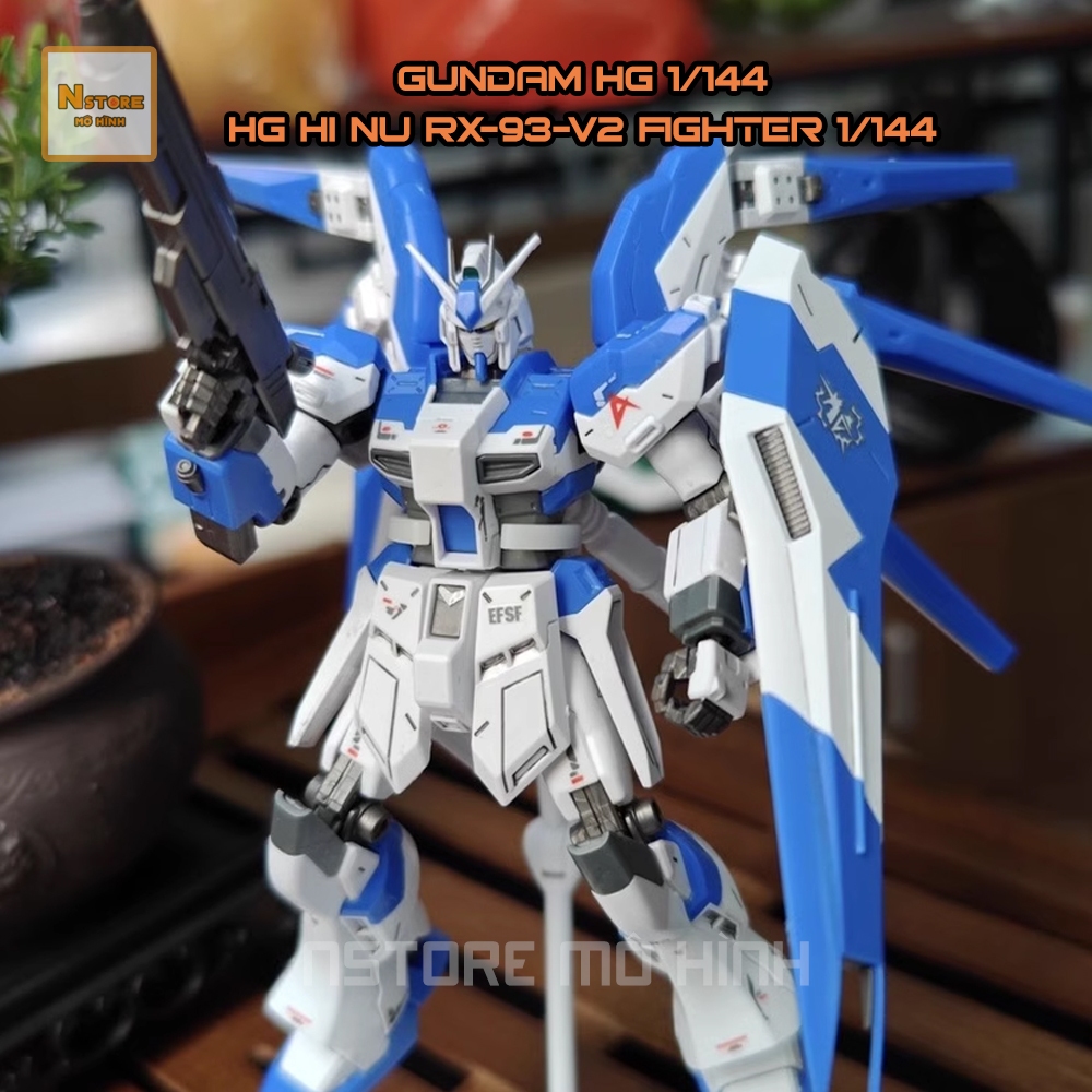 Mô Hình lắp ráp HG Hi Nu RX-93-V2 Fighter 1/144 bootleg 1/144 Đồ Chơi Lắp Ráp Anime
