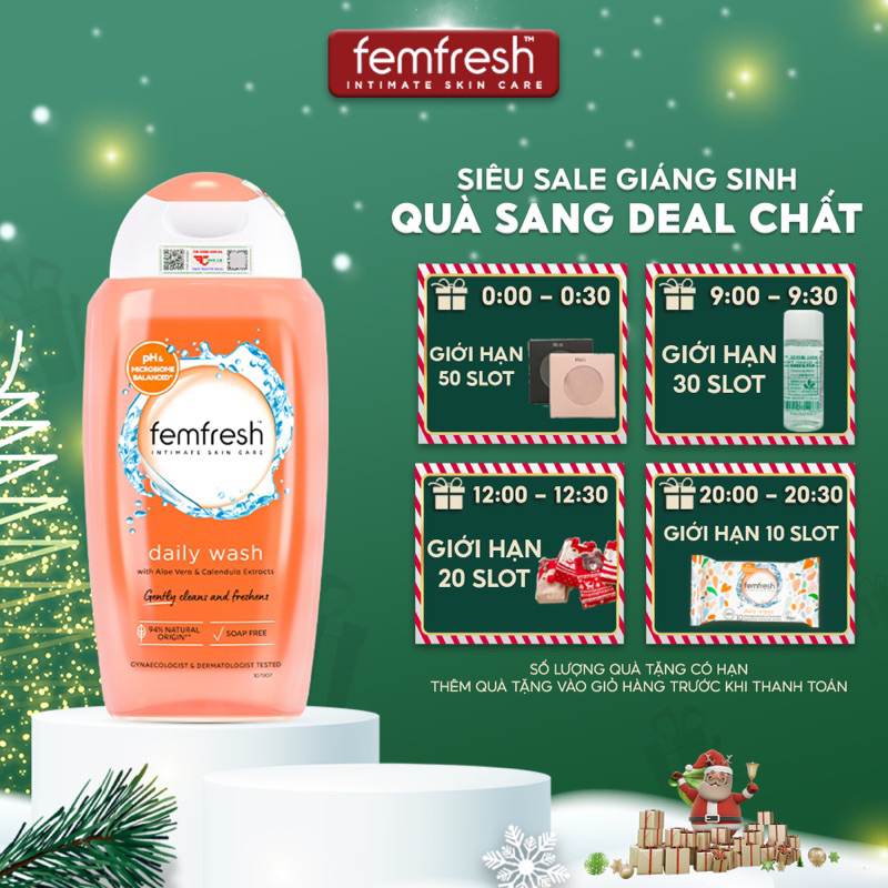 Dung Dịch Vệ Sinh Phụ Nữ Femfresh Daily Wash 250ml - Dung Dịch Vệ Sinh Giúp Làm Sạch Dưỡng Ẩm Dịu Nhẹ