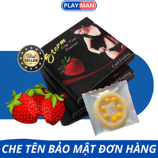 Combo 10 Hộp Bao Cao Su Bi STORM - 7 Bi Lớn, Hương Dâu Bi Lớn Kich Thích Mạnh Mẽ Cho Phái Nữ.