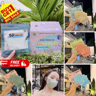  Khẩu Trang 5D Y Tế 3 Lớp Kháng Khuẩn Chống Tia UV, Chống Nắng Bụi Mịn