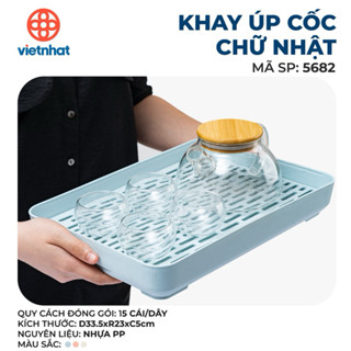 Khay úp cốc nhựa để bàn có giá úp tiện lợi, giá úp cốc có khay hứng nước khô ráo 5658, 5682