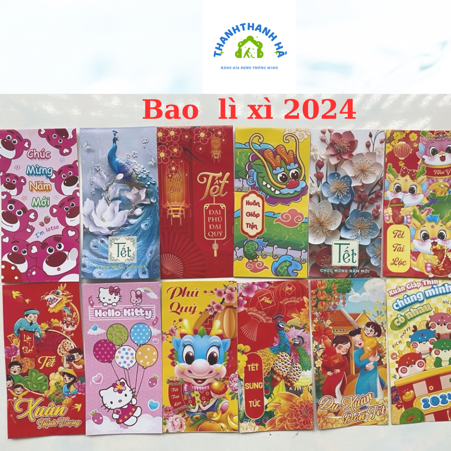 (COMBO 10 CÁI )Bao Lì Xì Tết 2024