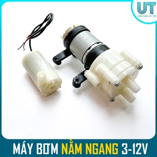 Máy bơm oxy mini cho bể cá 3v - 12v, máy bơm chìm mini, máy bơm nổi mb385 có thể đẩy nước lên 3 mét