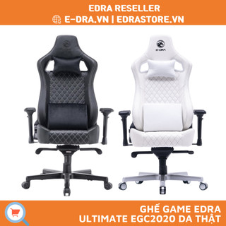 Ghế game, gaming EDra Ultimate EGC2020 LUX da thật (Đen/ Trắng) - Hàng chính hãng