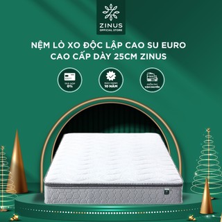 Nệm Lò Xo Độc Lập Cao su Euro Cao Cấp Dày 25cm Zinus - 10in Euro Top Latex Hybrid Spring Mattress