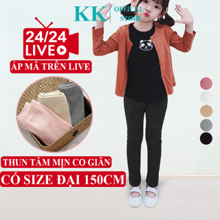 Quần Legging Dài Trẻ Em Cho Bé Gái Kookoo Vải Thun Lạnh Thoáng Mát Mềm Mịn, Legging Dài Bé Gái Dáng Ôm Dễ Phối Đồ