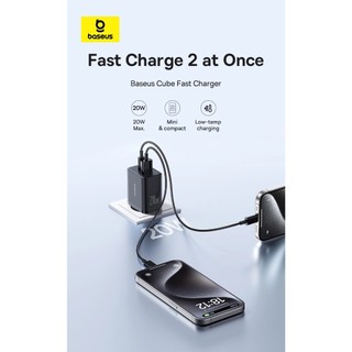 Củ sạc Baseus Cube PD 20W sạc nhanh 2 cổng Type C + USB (CCXFK20UE)