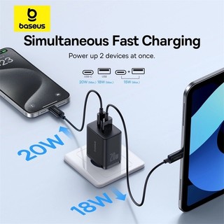 Củ sạc Baseus Cube PD 20W sạc nhanh 2 cổng Type C + USB (CCXFK20UE)