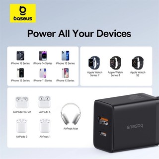 Củ sạc Baseus Cube PD 20W sạc nhanh 2 cổng Type C + USB (CCXFK20UE)