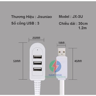 Thiết bị chia cổng USB 3 cổng có đèn led