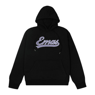 Áo Hoodie nỉ bông dài tay hoạ tiết thêu EMAS Vintage Hoodie / Black