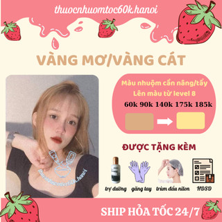 Thuốc nhuộm tóc màu Vàng Mơ kèm oxy trợ dưỡng găng tay