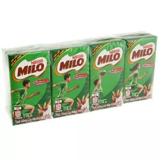 Lốc 4 hộp sữa milo 115ml - 180 ml