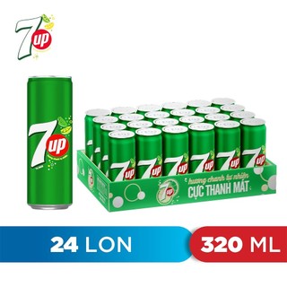 [HỎA TỐC GV] Thùng 24 Lon Nước Ngọt 7 Up Vị Chanh 320ml
